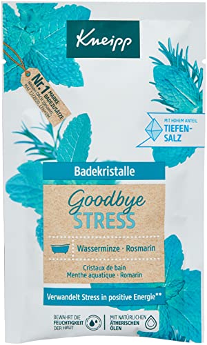 Kneipp Badekristalle Goodbye Stress, Rosmarin,Thermalsolesalz, Türkis, 60 g (1er Pack) im Sale